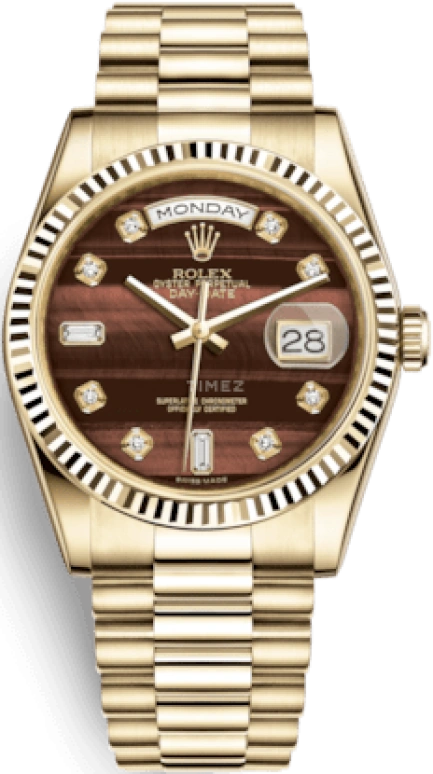 Rolex,Day-Date 36 36mm,36mm,Yellow Gold,Brown,Automatic,Date,Day,118238,118238-0409