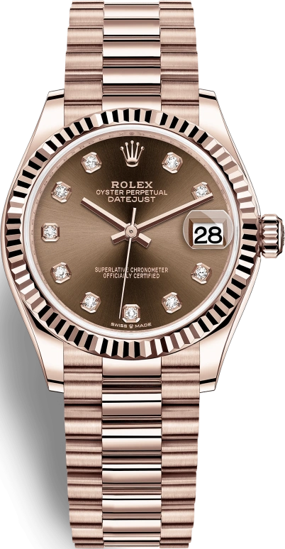 Rolex,Datejust 31 31mm,31mm,Rose Gold,Brown,Automatic,Day,55hours,278275,278275-0010