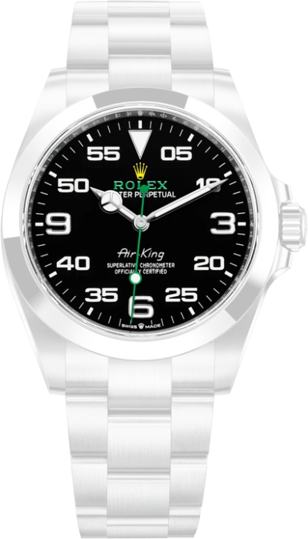 Rolex,Air King 40mm,40mm,Stainless Steel,Black,Automatic,70hours,In-house Caliber,Gordon James Ramsay,126900,126900-0001