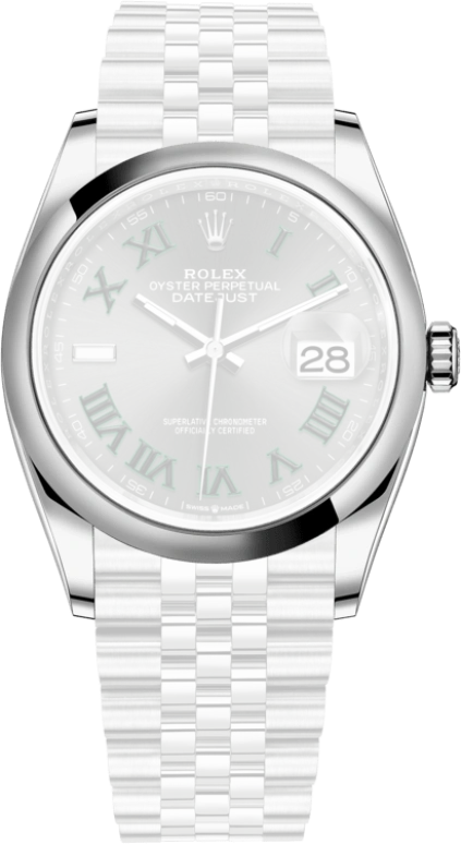 Rolex,Datejust 36 36mm,36mm,Stainless Steel,Grey,Automatic,Day,70hours,126200,126200-0017