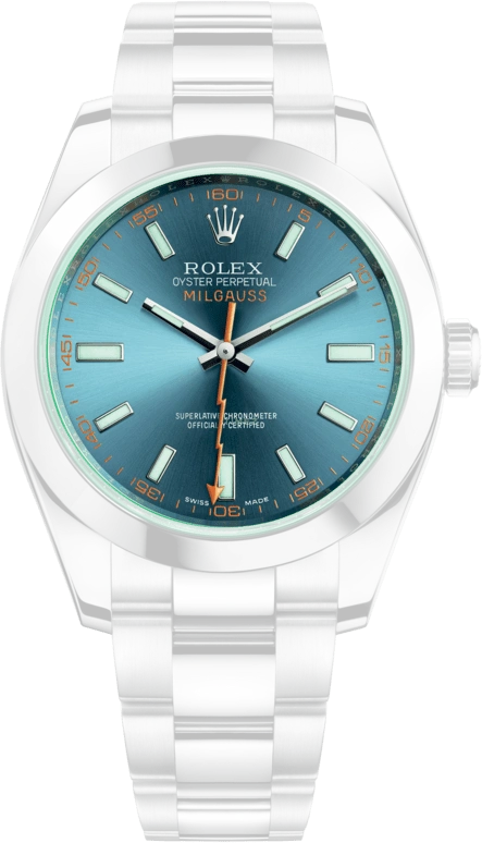 Rolex,Milgauss 40mm,40mm,Stainless Steel,Blue,Automatic,48hours,In-house Caliber,116400GV,116400GV-0002