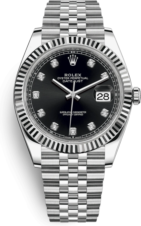 Rolex,Datejust 41 41mm,41mm,White Gold,Stainless Steel,Black,Automatic,Day,70hours,Donnie Yen,126334,126334-0012