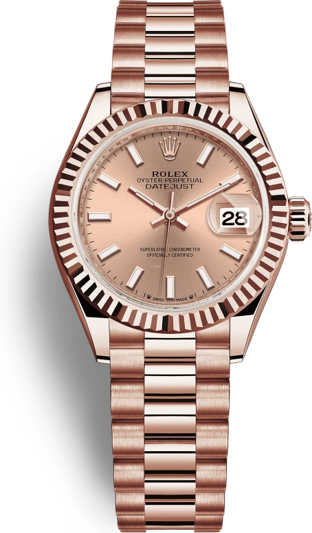 Rolex,Lady-Datejust 28mm,28mm,Rose Gold,Pink,Automatic,Day,55hours,279175,279175-0025