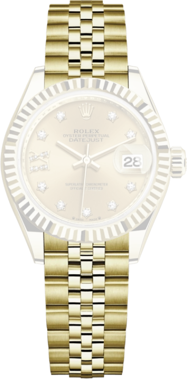 Rolex,Lady-Datejust 28mm,28mm,Yellow Gold,Champagne,Automatic,Day,55hours,279178,279178-0014