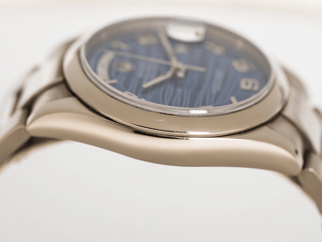 Rolex,Day-Date 36 36mm,36mm,White Gold,Blue,Automatic,Date,Day,118209,118209-Blue Wave