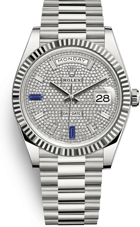 Rolex,Day-Date 40 40mm,40mm,White Gold,Silver,Automatic,Date,Day,228239,228239-0049
