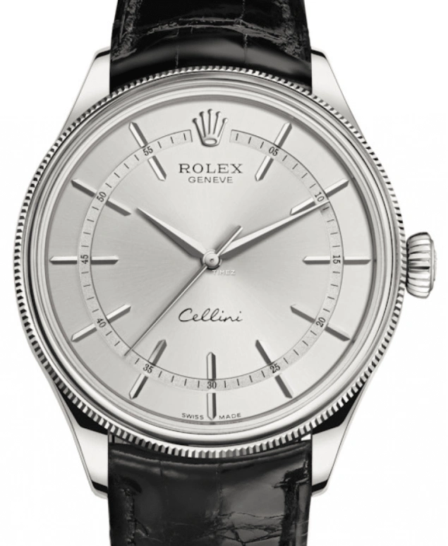 Rolex,Cellini 39mm,39mm,White Gold,Silver,Automatic,48hours,In-house Caliber,50509,50509-0008