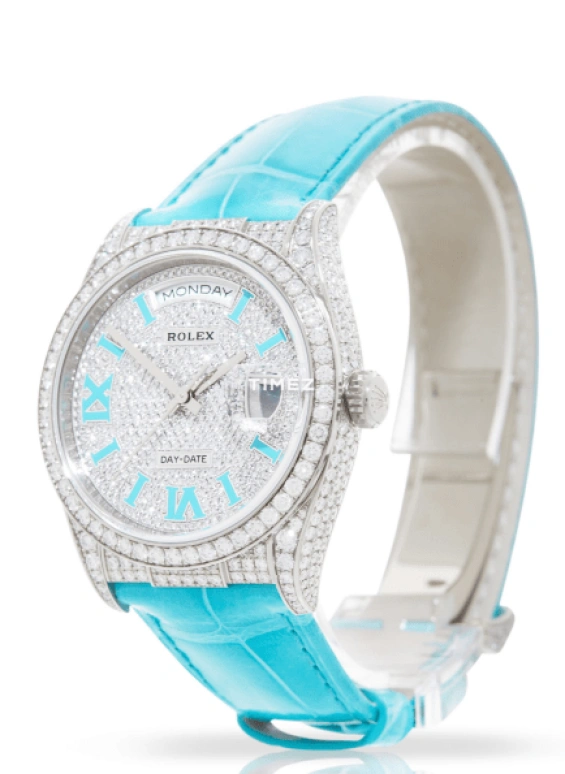 Rolex,Day-Date 36 36mm,36mm,White Gold,Silver,Automatic,Date,Day,Khaled Mohamed Khaled,DJ Khaled,J Balvin,128159RBR,128159RBR-0002