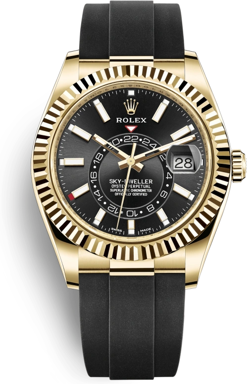 Rolex,Sky-Dweller 42mm,42mm,Yellow Gold,Black,Automatic,Annual Calendar,Month,Date,326238,326238-0009