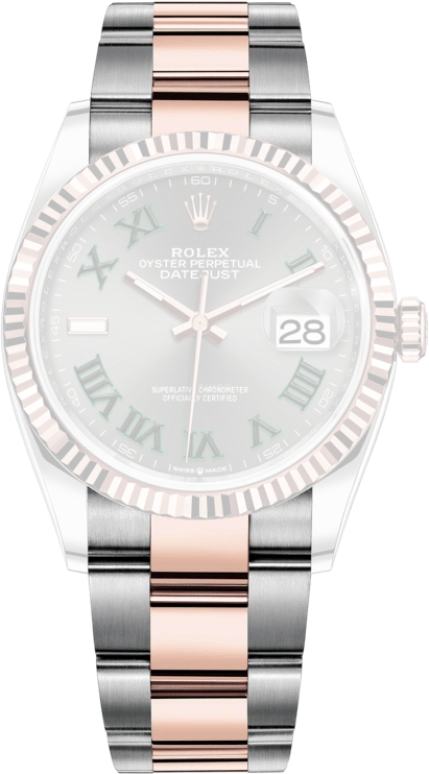 Rolex,Datejust 36 36mm,36mm,Everose Gold,Oystersteel,Grey,Automatic,Day,70hours,126231,126231-0030