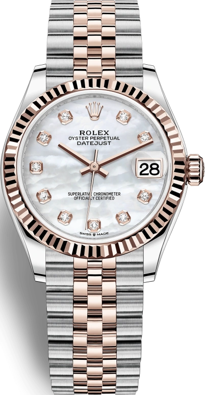 Rolex,Datejust 31 31mm,31mm,Rose Gold,Stainless Steel,White,Automatic,Day,55hours,278271,278271-0026