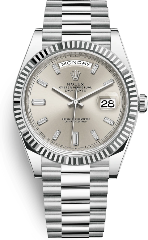 Rolex,Day-Date 40 40mm,40mm,Platinum,Silver,Automatic,Date,Day,228236,228236-0002