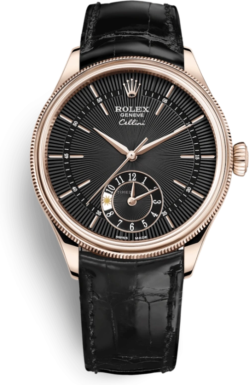 Rolex,Cellini 39mm,39mm,Rose Gold,Black,Automatic,Dule Time,48hours,50525,50525-0011