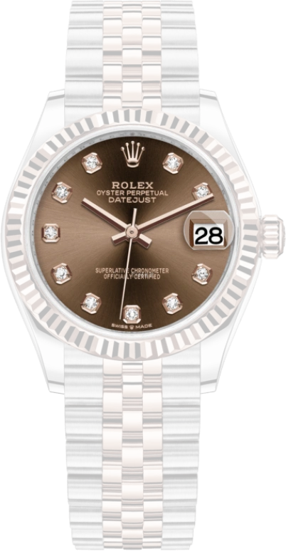 Rolex,Datejust 31 31mm,31mm,Rose Gold,Stainless Steel,Brown,Automatic,Day,55hours,278271,278271-0028