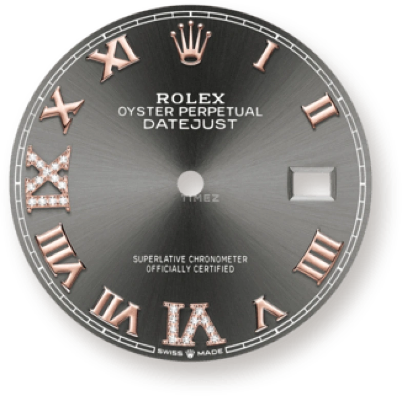 Rolex,Datejust 36 36mm,36mm,Rose Gold,Stainless Steel,Grey,Automatic,Day,70hours,126231,126231-0023
