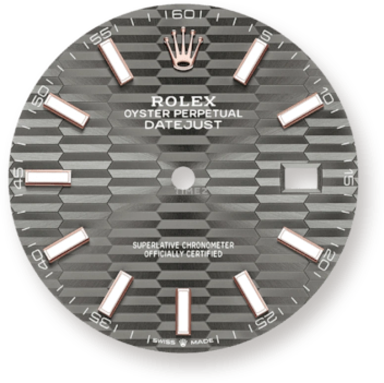 Rolex,Datejust 41 41mm,41mm,Rose Gold,Stainless Steel,Grey,Automatic,Day,70hours,126301,126301-0019