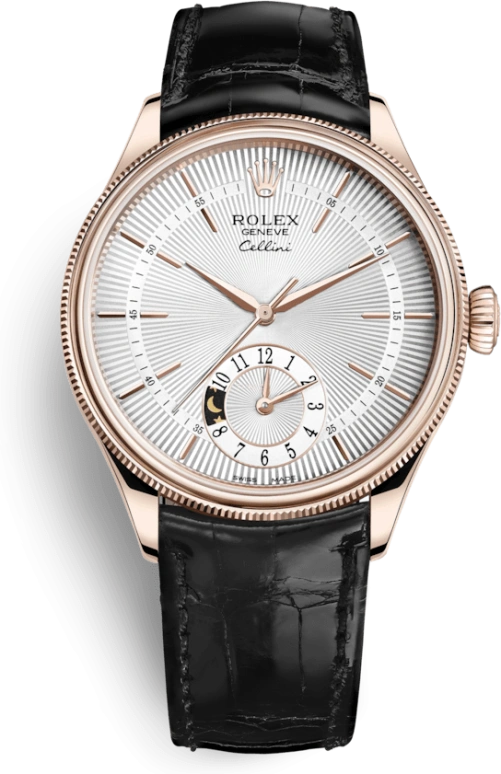 Rolex,Cellini 39mm,39mm,Rose Gold,Silver,Automatic,Dule Time,48hours,50525,50525-0009