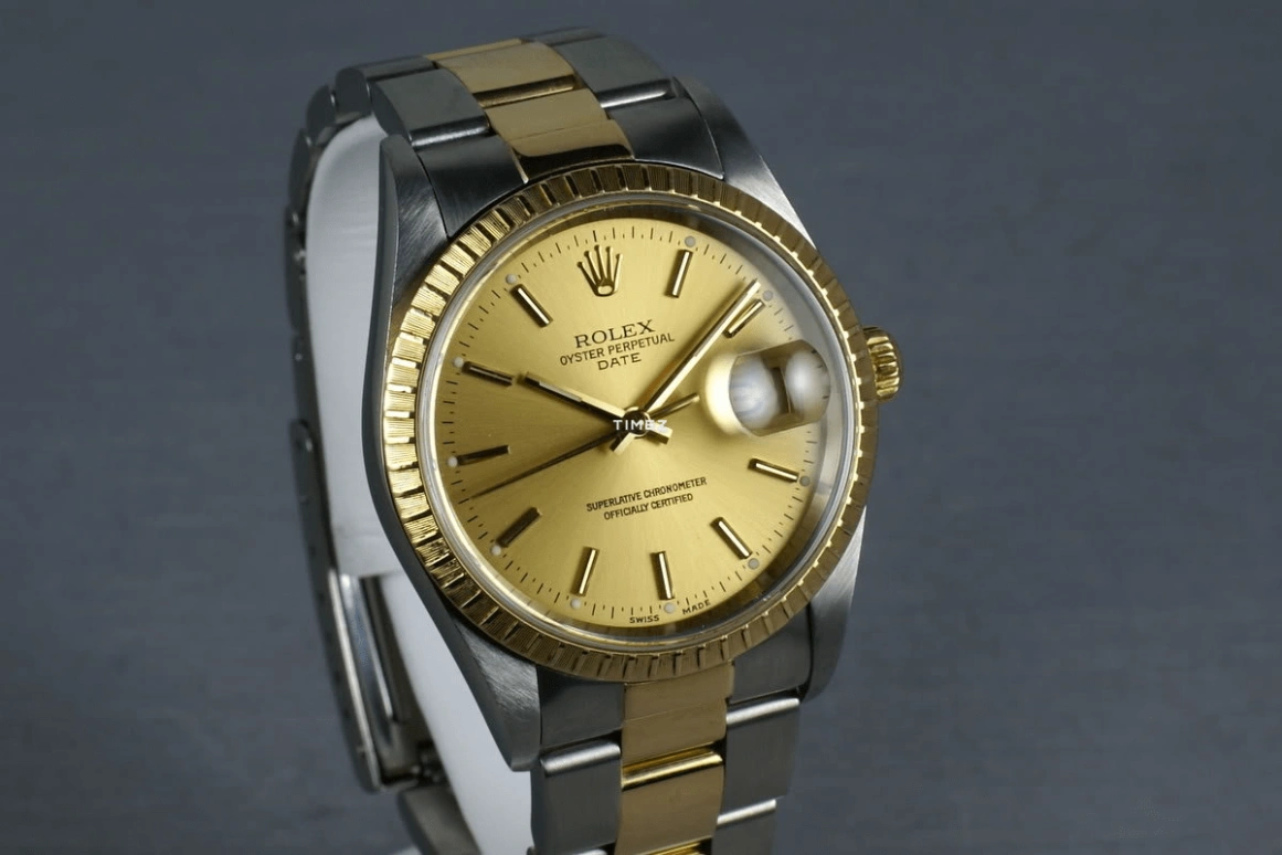 Rolex,Datejust 36 34mm,34mm,Yellow Gold,Stainless Steel,Champagne,Automatic,48hours,In-house Caliber,15233 Oyster