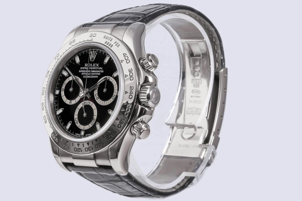 Rolex,Daytona 40mm,40mm,White Gold,Black,Automatic,Chronograph,72hours,116519