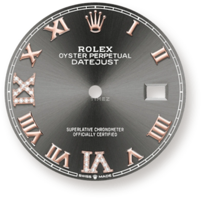 Rolex,Datejust 36 36mm,36mm,Rose Gold,Stainless Steel,Grey,Automatic,Day,70hours,126201,126201-0024