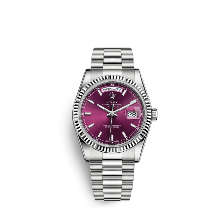 Rolex,Day-Date 36 36mm,36mm,White Gold,Red,Automatic,Date,Day,118239,118239-0288