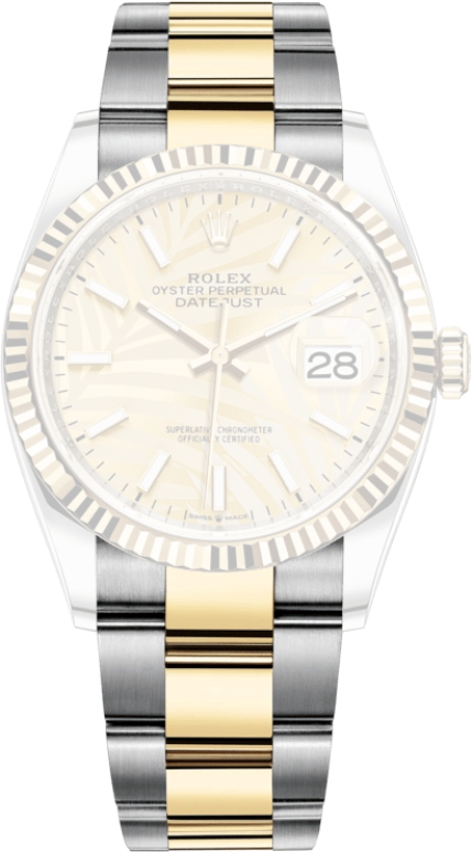 Rolex,Datejust 36 36mm,36mm,Yellow Gold,Stainless Steel,Champagne,Automatic,Day,70hours,126233,126233-0038