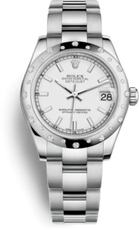 Rolex,Datejust 31 31mm,31mm,White Gold,Stainless Steel,White,Automatic,Day,48hours,178344,178344-0051
