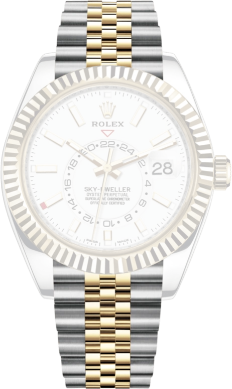 Rolex,Sky-Dweller 42mm,42mm,Yellow Gold,Stainless Steel,White,Automatic,Annual Calendar,Month,Date,326933,326933-0010