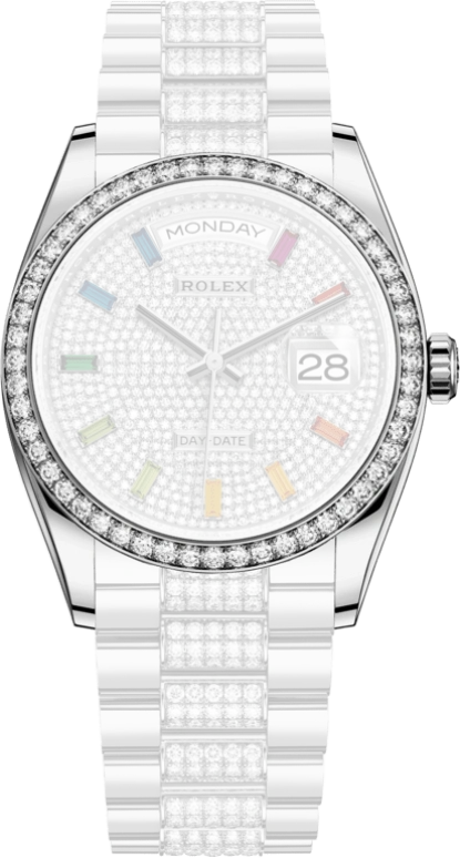 Rolex,Day-Date 36 36mm,36mm,White Gold,Automatic,Date,Day,128349RBR,128349RBR-0012
