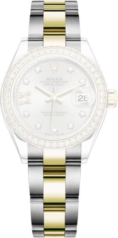 Rolex,Lady-Datejust 28mm,28mm,Yellow Gold,Oystersteel,Silver,Automatic,Day,55hours,279383RBR,279383RBR-0004