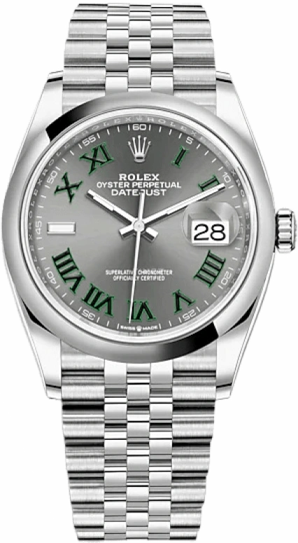 Rolex,Datejust 36 36mm,36mm,Stainless Steel,Grey,Automatic,Day,70hours,126200,126200-0017