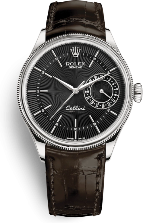 Rolex,Cellini 39mm,39mm,White Gold,Black,Automatic,Day,48hours,50519,50519-0014