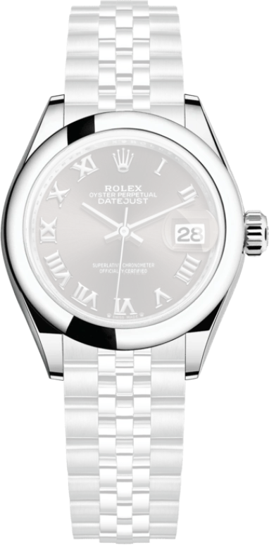 Rolex,Lady-Datejust 28mm,28mm,Stainless Steel,Grey,Automatic,Day,55hours,279160,279160-0011