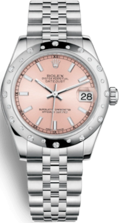 Rolex,Datejust 31 31mm,31mm,White Gold,Stainless Steel,Pink,Automatic,Day,48hours,178344,178344-0043