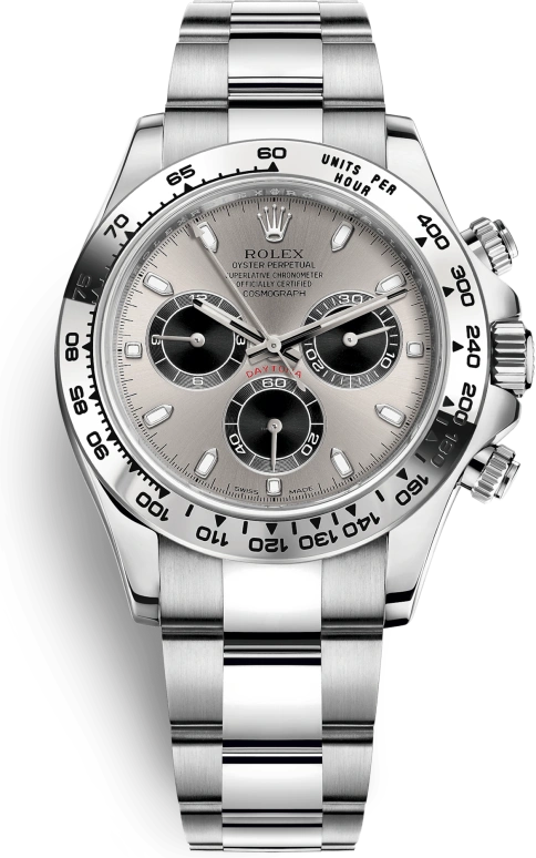 Rolex,Daytona 40mm,40mm,White Gold,Silver,Automatic,Chronograph,Column Wheel,116509,116509-0072