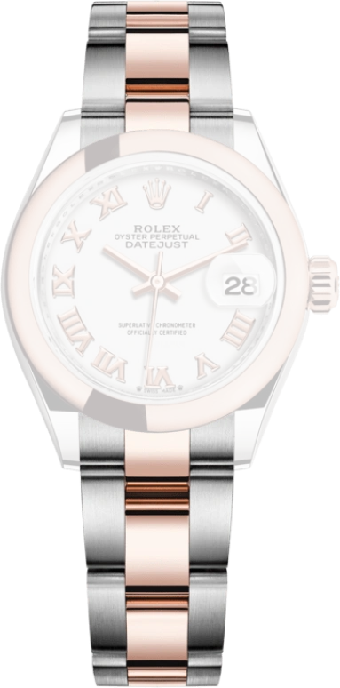 Rolex,Lady-Datejust 28mm,28mm,Oystersteel,Everose Gold,White,Automatic,Day,55hours,279161,279161-0022