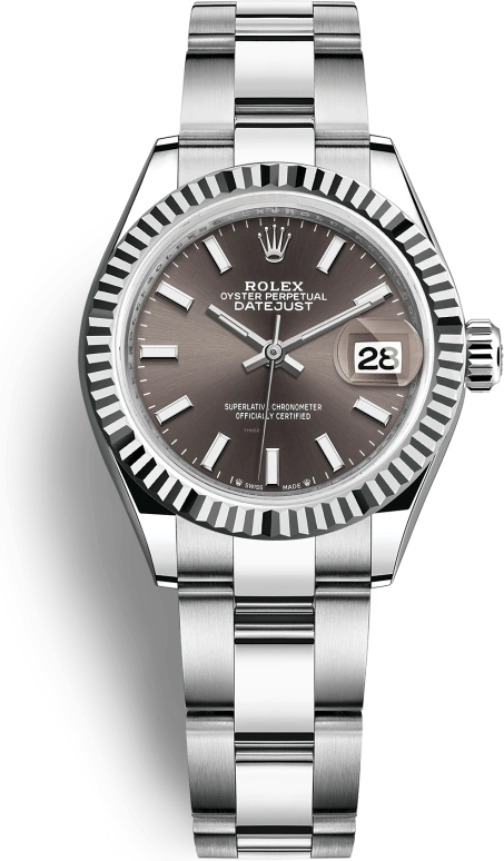 Rolex,Lady-Datejust 28mm,28mm,White Gold,Oystersteel,Grey,Automatic,Day,55hours,279174,279174-0012