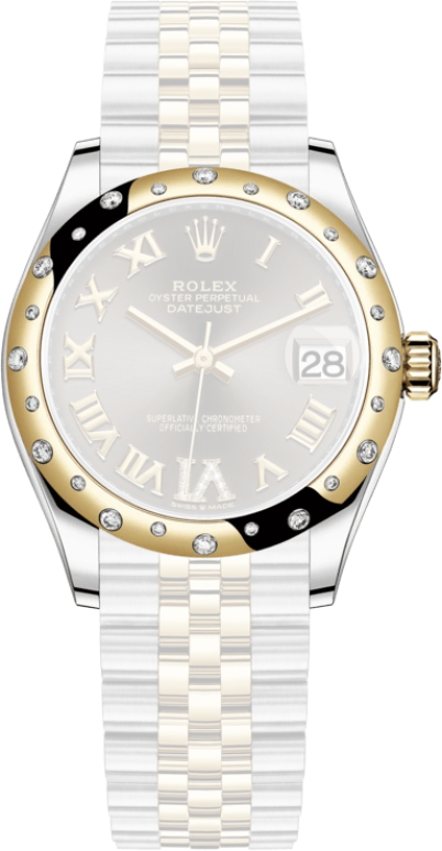 Rolex,Datejust 31 31mm,31mm,Yellow Gold,Stainless Steel,Grey,Automatic,Day,55hours,278343RBR,278343RBR-0018