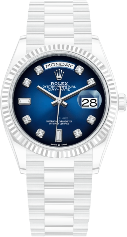 Rolex,Day-Date 36 36mm,36mm,Platinum,Blue,Automatic,Date,Day,128236,128236-0005
