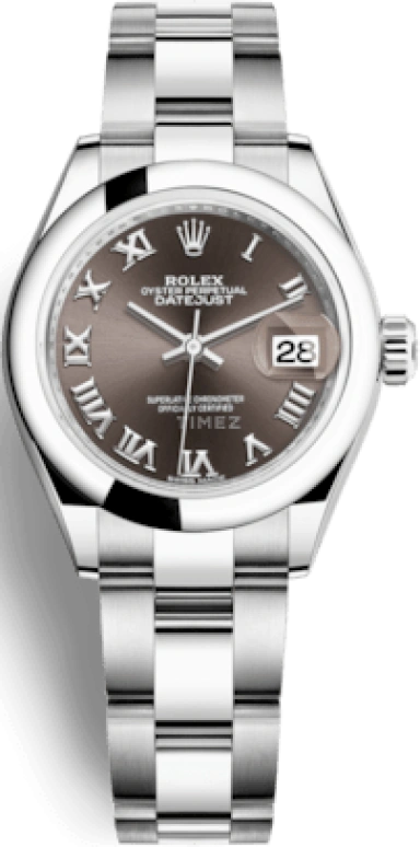 Rolex,Lady-Datejust 28mm,28mm,Oystersteel,Grey,Automatic,Day,55hours,279160,279160-0012
