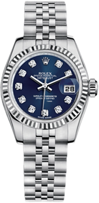 Rolex,Lady-Datejust 26mm,26mm,White Gold,Oystersteel,Blue,Automatic,Day,48hours,179174,179174-0011