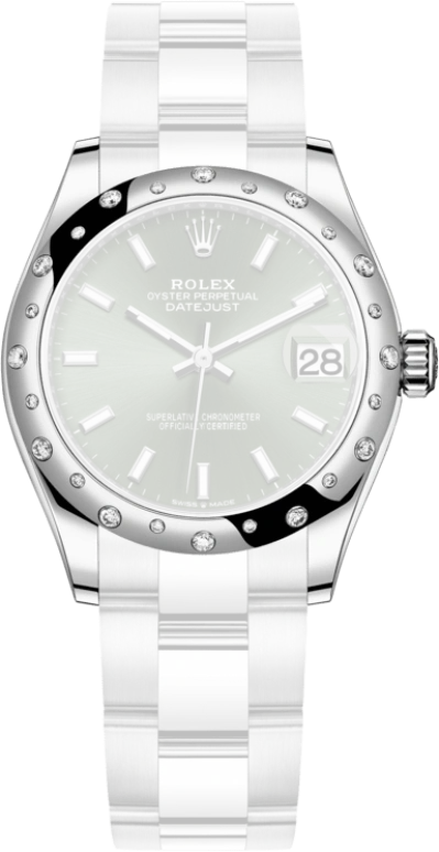 Rolex,Datejust 31 31mm,31mm,White Gold,Stainless Steel,Green,Automatic,Day,55hours,278344RBR,278344RBR-0019