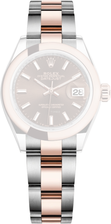 Rolex,Lady-Datejust 28mm,28mm,Everose Gold,Oystersteel,Brown,Automatic,Day,55hours,279161,279161-0018