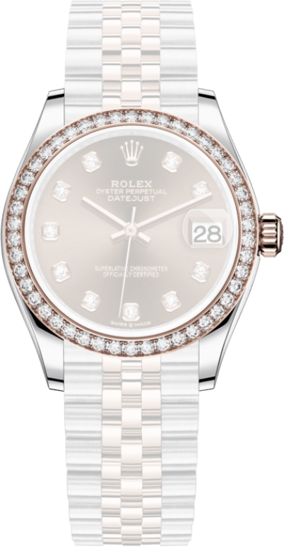Rolex,Datejust 31 31mm,31mm,Rose Gold,Stainless Steel,Brown,Automatic,Day,55hours,278381RBR,278381RBR-0028
