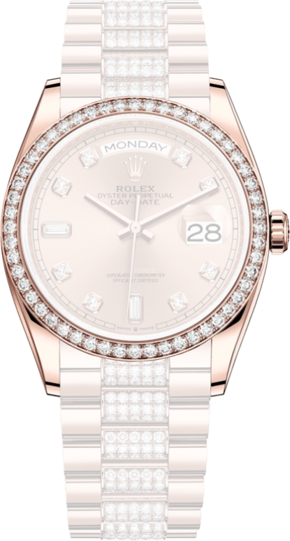 Rolex,Day-Date 36 36mm,36mm,Rose Gold,Pink,Automatic,Date,Day,128345RBR,128345RBR-0020