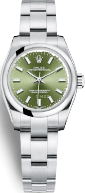Rolex,Oyster Perpetual 26mm,26mm,Stainless Steel,Green,Automatic,48hours,In-house Caliber,176200,176200-0014