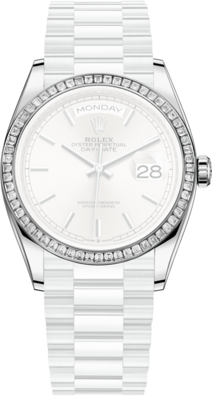 Rolex,Day-Date 36 36mm,36mm,Platinum,Silver,Automatic,Date,Day,128396TBR,128396TBR-0004
