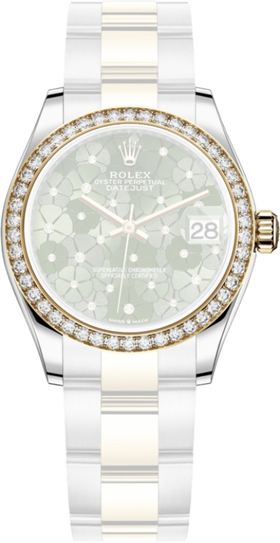Rolex,Datejust 31 31mm,31mm,Yellow Gold,Stainless Steel,Green,Automatic,Day,55hours,278383RBR,278383RBR-0031