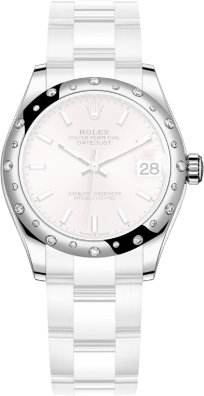 Rolex,Datejust 31 31mm,31mm,White Gold,Stainless Steel,Pink,Automatic,Day,55hours,278344RBR,278344RBR-0015