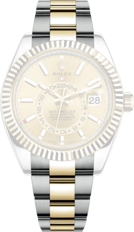 Rolex,Sky-Dweller 42mm,42mm,Yellow Gold,Stainless Steel,Champagne,Automatic,Annual Calendar,Month,Date,326933,326933-0001